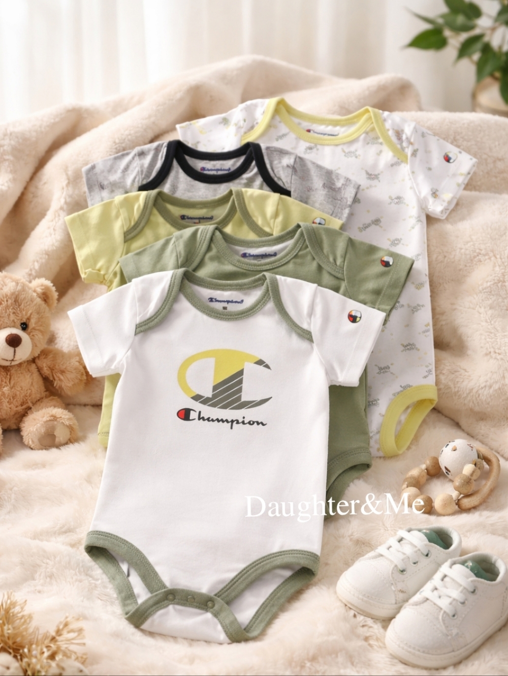 Champion Baby 5 pcs Bodysuit Set Size 9 M